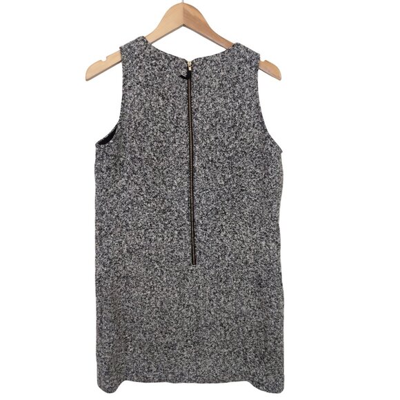 LOFT Tweed Shift Dress Women 10 Petite Black Gray Sleeveless Office Siren Career - Picture 3 of 12